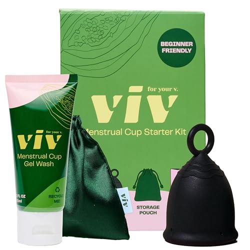 Viv For Your V Premium Soft Menstrual Cups Kit, Flexible Small Period Cup, Pull Tab Ring for Easy...