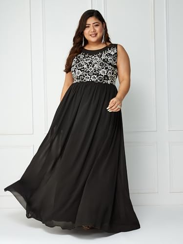 Image of Miss Chase A+ Women's Polyester Gathered Maxi Dresses