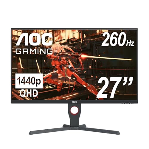 Image of AOC Q27G10ZE 27 inch Gaming Monitor, QHD 2560 x 1440, Up to 260Hz 0.5ms, HDMI 2.0 x2, Display Port x1, 3-Sided Frameless, Console Gaming Ready, 3-Year Zero-Bright-Dot