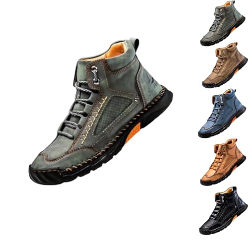 Sawbehind Men's Comfortable Handmade Leather Boots,Arch Support,Wide Men's Comfortable Handmade Leather Boots-Outdoor,Saw Behind Shoes