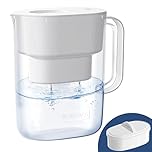 Waterdrop 200-Gallon Long-Life Lucid 10-Cup Water Filter Pitcher, NSF Certified, 5X Times Lifetime, Reduces PFAS, PFOA/PFOS, Fluoride, Chlorine and More, BPA Free, White
