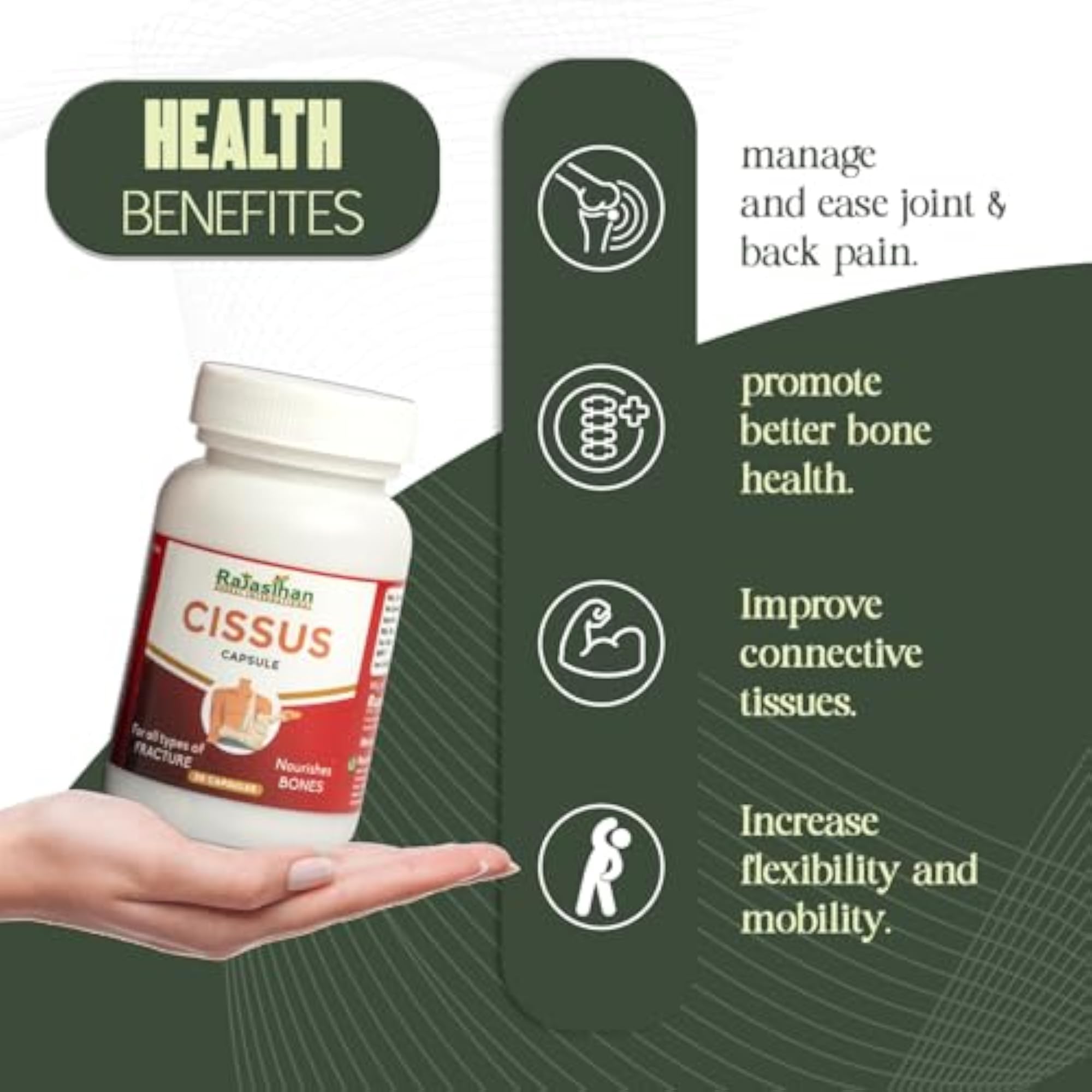 CISSUS Capsules by Rajasthan Aushdhalaya Pack of 30