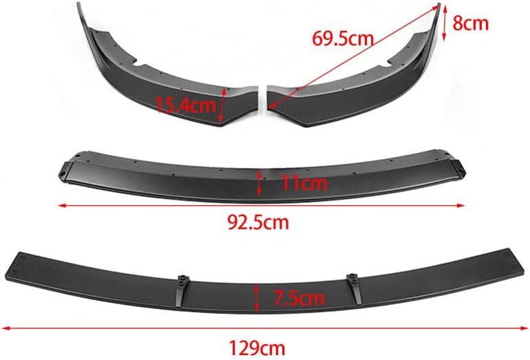 Miniatura 2 de ZZDSNJ Borde de parachoques delantero para Dodge Charger SRT 2015-2022, borde de parachoques delantero, alerón de parachoques delantero de ABS negro