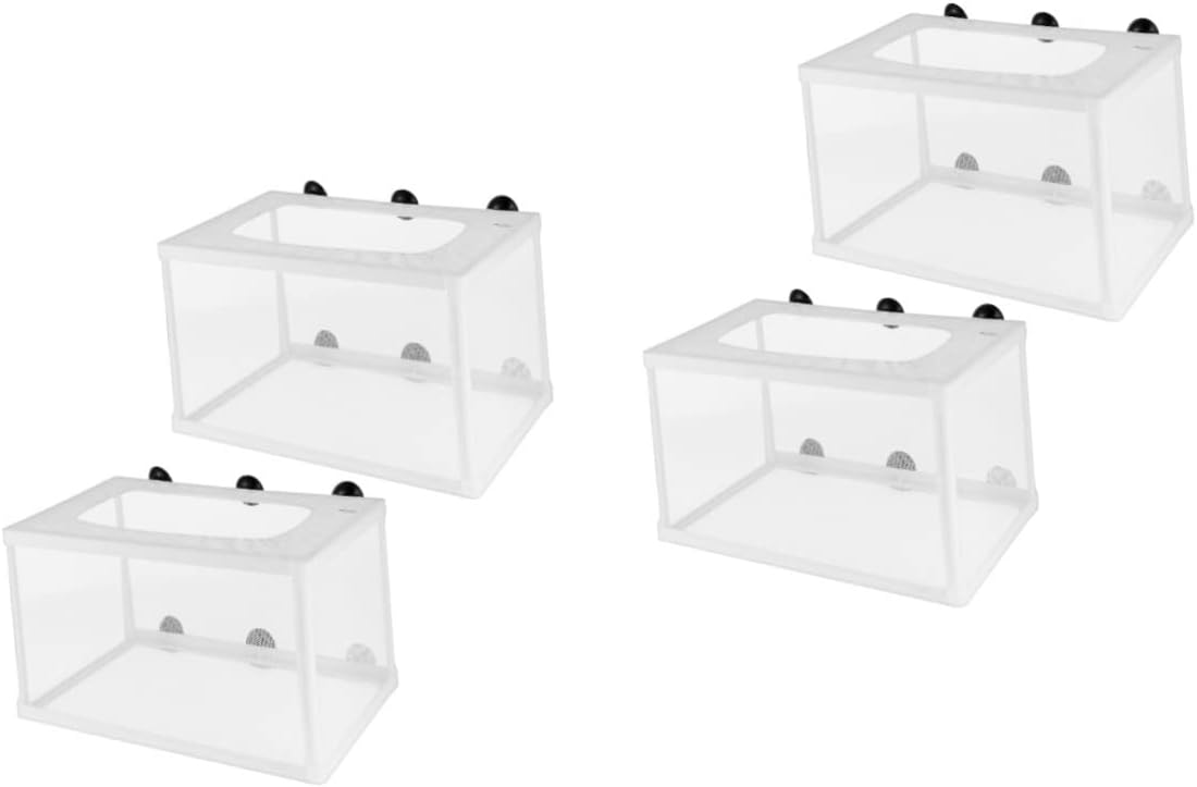 Ipetboom 4 Pcs Breeding Box Aquarium Incubator Fish