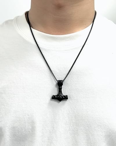 Collier viking marteau de Thor homme chaîne blé robuste - 4