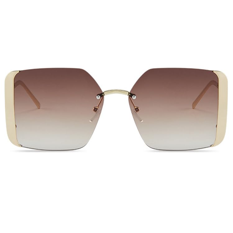 bullabulling Fashion Square Sunglasses for Women Trendy Metal frame Oversized Outdoor Shades Luxury Men Gradient Lens2