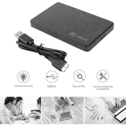 Caja externa para disco duro 2.5" SATA USB 3.0 HDD SSD miniatura 4