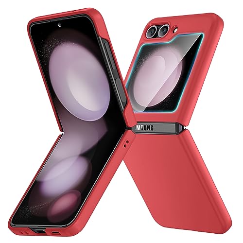 Ruky for Galaxy Z Flip 5 Slim Case, Hard PC Ultra-Thin Anti-Scratches Shockproof Protective Phone Case Girls Women Covers for Samsung Galaxy Z Flip 5, Red