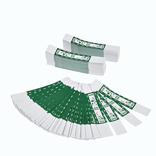 MOOLAH Self-Sealing Currency Bands, Green, $250, Pack of 1000 (729200250G)