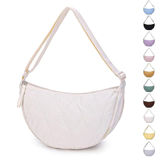 BESMART Small Nylon Crescent Crossbody Bag for Women, Half Moon Sling Bag