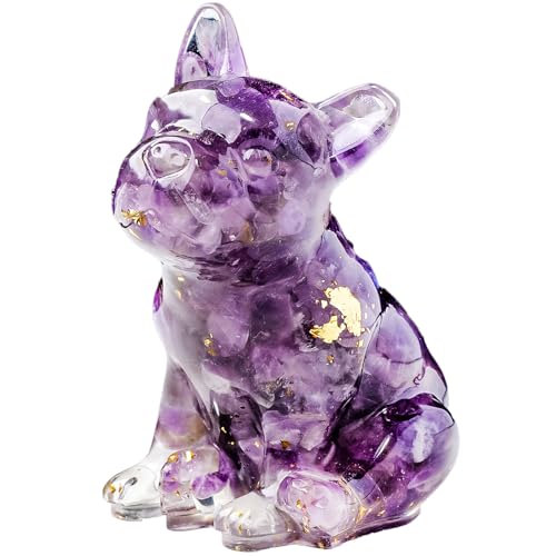Figura decorativa Perro Bulldog Francés de resina cristal miniatura 1