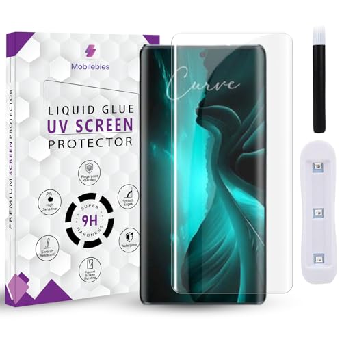 Image of Premium HD+ UV Tempered Glass Screen Protector For Lava Blaze Curve /Blaze X (6.67 Inch, Pack 1) Full Adhesive UV Curved Screen Protector Case Friendly HD Clarity with installation kit