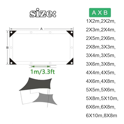 Vela Parasole Impermeabile 4X6 M, Telo Rettangolare In Rete Nero per Pergola - Antivento, Anti-Invecchiamento, Traspirante, Rete per La Privacy
