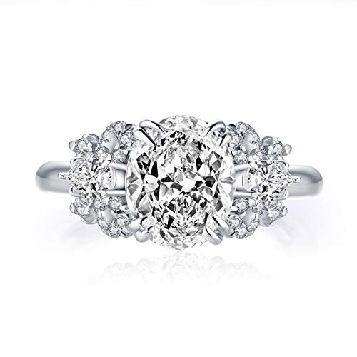 AINUOSHI 3 Carat Cubic Zirconia CZ Sterling Silver Engagement Ring, Solitaire Wedding Ring, Anniversary Ring, Ideal Gift Choice3