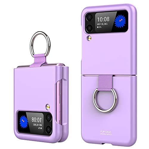 Para Samsung Galaxy Z Flip 3 5G Case, Galaxy Z Flip 3 5G caso com anel, difícil PC Caso dobrável des