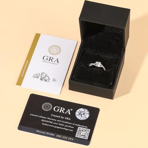 Image of Jeulia Heart Cut Moissanite Engagement Ring for Women | D Color VVS1 Clarity | 925 Sterling Silver Twist Band | Anniversary Wedding Promise Gift for Bride (Included Gift Box)