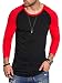 Produktbild behype. Herren Oversize Longsleeve Langarm T-Shirt O-Neck Rundhals Ausschnitt 30-3752 Schwarz-Rot XXL