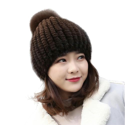 Bonnet tricoté hiver femme chapeau en peluche chaud et moelleux à la mode