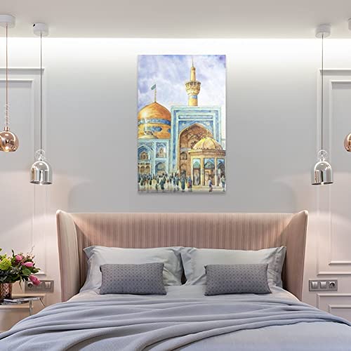 Islamic Architecture Painting Art Poster, Islamic Artwork, Mosque Art, Home Wall Decoration Study Ro Canvas Painting Wall Art Poster For Bedroom Living Room Decor 24X36Inch(60X90Cm) Frame-Style #TOP7