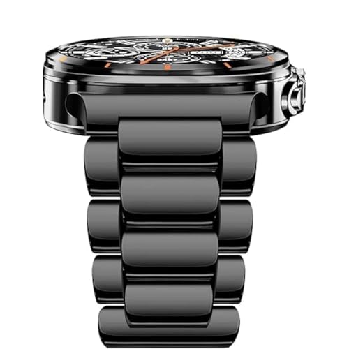 Image of TechTrendz No Gap Metal Straps For Samsung Galaxy Watch 7 Ultra 2024, Solid Stainless Steel Business Wristband For Samsung Watch 7 Ultra - Black