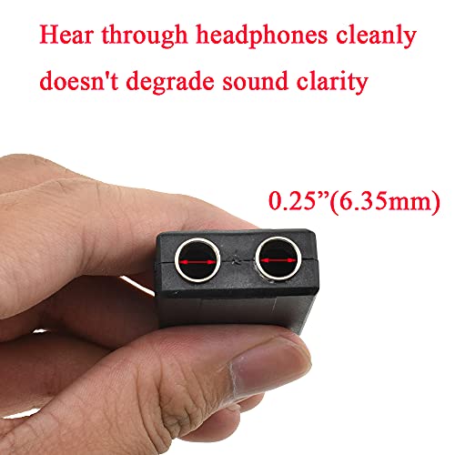 Adaptador de audio HAHIYO macho 6.35mm a dos hembras 6.35mm miniatura 3