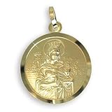 Made in Germany Echt 8 K Gold 333 Heilige Barbara Medaille Patronin der Bergleute, Durchmesser 18mm (Art.213216) Gratis Express Gravur