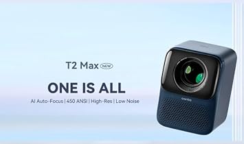 Wanbo Upgraded T2 Max Projector 450ANSI Android 9.0 Full Hd 4K Projector 1920*1080P 12000 Lumens Auto Focus HIFI Sound Home Outdoor Theart(white)
