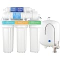 SpiroPure Unbranded Reverse Osmosis System Generic RO Water Filter Under Sink, 6-Stage RO Water Filtration System with Remineralization with Brushed Nickel Air Gap Faucet