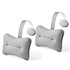 HUGABOW 2-Pack Large Pillow for Hot Tub (Grey), Spa, and Chaise Lounge - Universal Headrest & Neck Support Cushion, Adjustable Height with Long Strap, Easy Drying with Hook (2-Pack)
