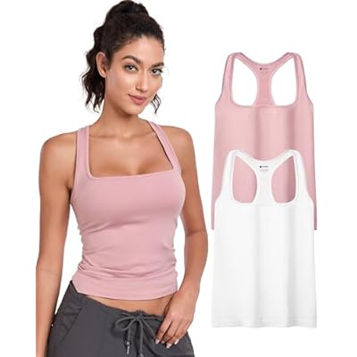 OLCHEE Womens 2PK High Neck Tank Tops Workout L...