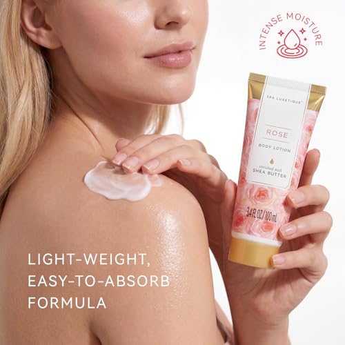 Image of spa luxetique Gift Set For Women, Bath Sets for Women Gift, 8 Pcs Rose Spa Basket Includes Bubble Bath, Shower Gel, Body Lotion, Mom Birthday Gifts, Christmas Gifts for Her
