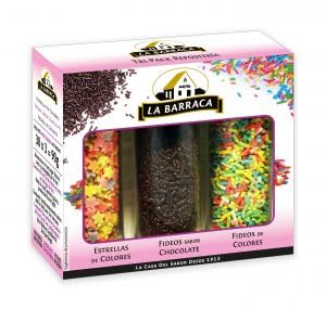 Pack de Botes de Fideos de Colores de Chocolate de La Barraca - Decoración para Repostería, Pastelería, Tartas y Postres - Mejor Selección ENOVINOS
