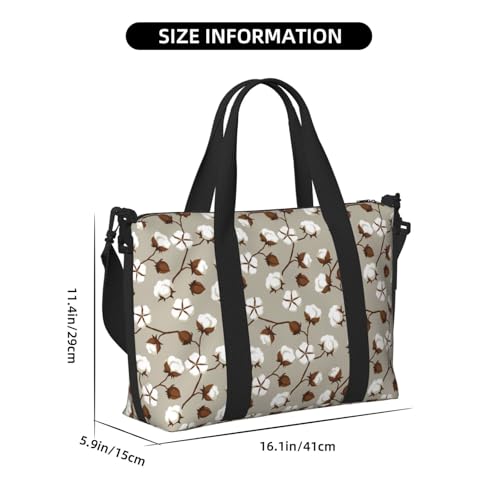 Cotton Tree Large Laptop Tote Travel Work Bag For Women Men Gym Beach Bag For Women Crossbody Carry On Shoulder Bag With Compartments Zipper,Overnight Weekender Bags2