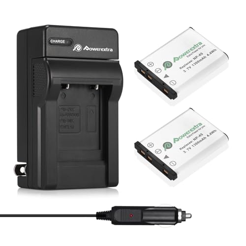2 Pack NP-45 Battery and Charger for Fujifilm