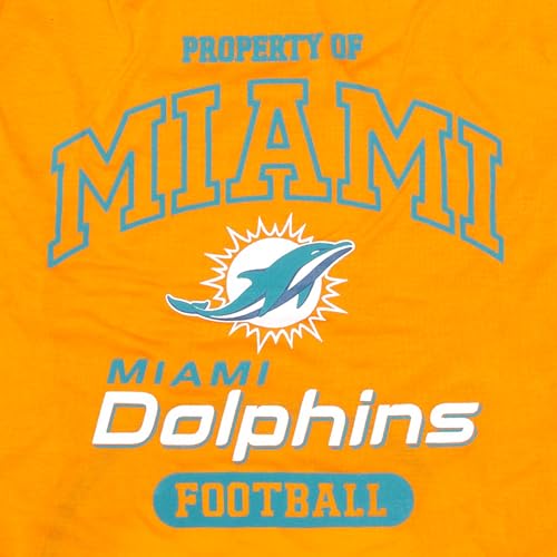 Image of NFL Miami Dolphins Dog T-Shirt for Pets, Size Medium. Officially Licensed Pet Shirt with Team Logo, Soft Stretchable Comfort Fit Apparel for Dogs & Cats