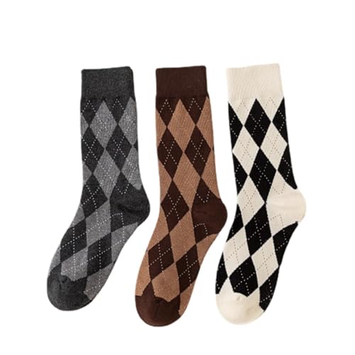 Crew socks Striped Star Diamond Print Mid Calf Socks Fashion Girls Y2K Athletic Tube Socks