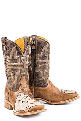 Tin Haul Men's High Roller Western Boot Broad Square Toe Brown 10 D(M) US3