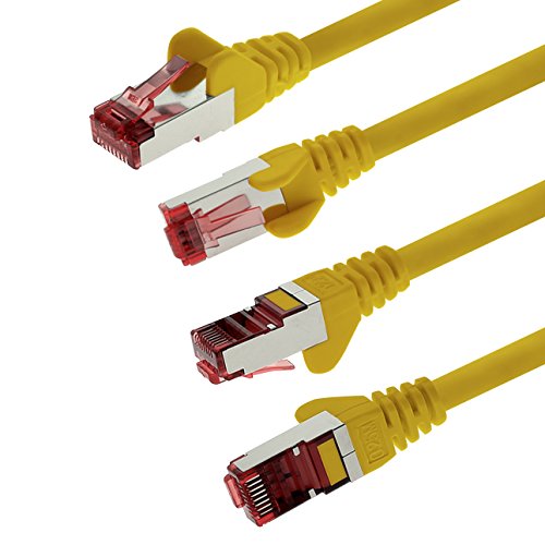 1aTTack.de 10x 10m - Cat 6 Network Cable Patch Cable Cat6 RJ45 SFTP - Yellow, 10,0 Meter - Image 4