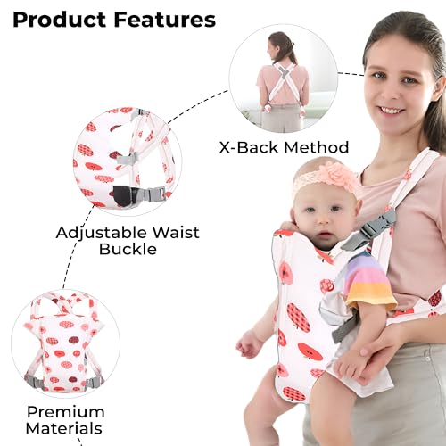 Image of Bembika Baby Carrier Newborn to Toddler with Multiple Positions Infant Carrier Soft Baby Holder Kangaroo Bag Sling Carrier All Seasons - Apple
