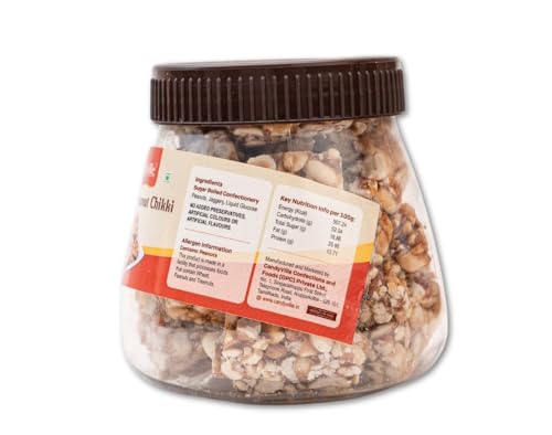 Image of CandyVille Chopped Peanut Chikki (500 Gram - Pack Of 2 X 250G)|Chikki|Kadalai Mittai|Gazak|Traditional Sweets|Made With Jaggery|No Plastic Wrappers,
