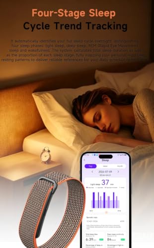 Image of Smart Fit Band Fitness Health Activity Tracker HRV Analysis, Sleep and Stress Monitor, Subscription Free Screenless Smart Bracelet Black