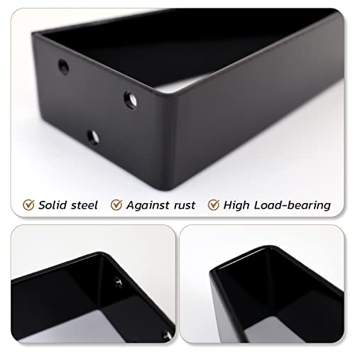 Metal Furniture Legs (4pcs-6 inch) Metal Table Legs, Coffee Table Legs, Solid Steel Furniture Legs with New Modern Style for Sofa, TV Stand Legs, Table Cabinet Legs, Sofa Legs (Matte Black Paint)