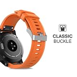 MoKo Strap Compatible with Garmin Fenix 7/7 Pro/6/6 Pro/5/5 Plus/Forerunner 965/955/945/Instinct Solar/Instinct 2, Quick Fit 22mm Silicone Replacement Sport Watch Band, Orange