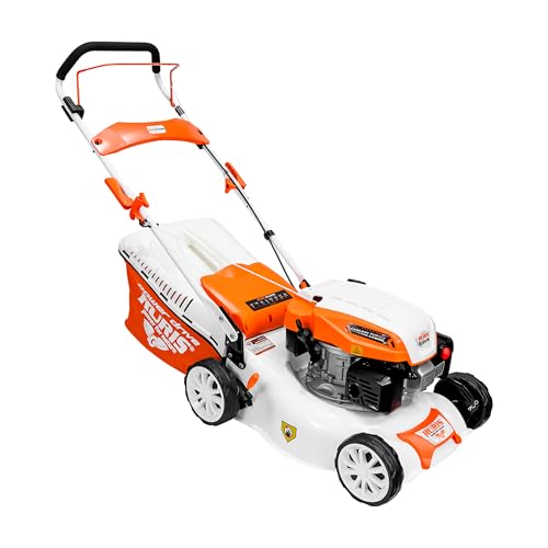 RURIS - Cortacésped térmico RX221S, 3,5 CV, 42 cm, Bolsa 45L, 3 en 1: Recogida, eyección Trasera, Mulching, chasis de Acero, Altura de Corte 25-75 mm, Naranja