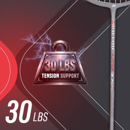 Image of Yonex Graphite Strung Badminton Racquet Voltric Lite 47i (G4, 77 Grams, 30 lbs Tension, Dark Gray)
