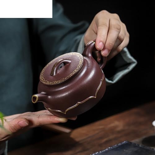 Bouilloire à thé 350 ML argile violette théière artisanale ornements traditionnels - 8