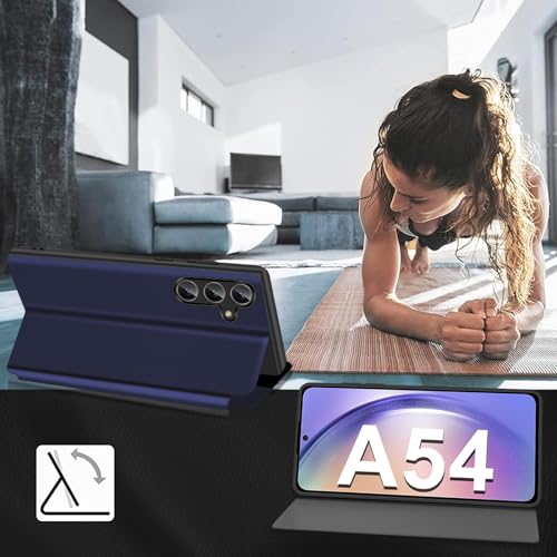 Étui Samsung A54 bleu résout le problème des écrans brisés et rayés
