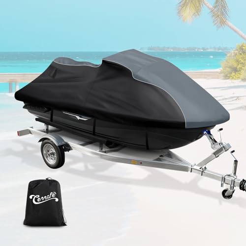 Waterproof Jet Ski Cover for Yamaha 2010-2014 VX Cruiser Model 420D Oxford with Cotton Lining Jet Ski Cover Specific Fit All Weather WaveRunner Cover with 2 Air Vents