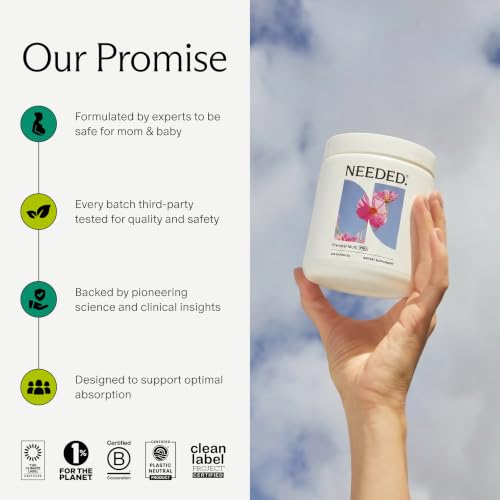 Image of Needed. Prenatal Multi Pro | Multivitamin with Choline Capsules for Prenatal, Pregnancy, Breastfeeding, Postpartum | Expertly-Formulated & Third-Party Tested | 30-Day Supply (Pack of 2)