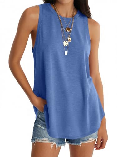 Image of UNCLECAT Womens Oversized Long Tank Tops Summer Sleeveless Tunic Tops